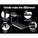 everfit treadmill electric auto level incline home gym fitness exercise 450mm