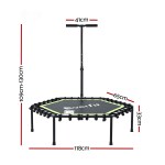 everfit 48inch hexagon fitness trampoline rebounder adjustable handrail green
