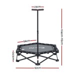 everfit fitness foldable trampoline rebounder adjustable handle indoor exercise black