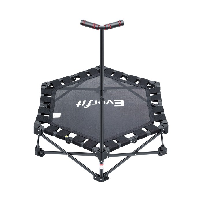 everfit fitness foldable trampoline rebounder adjustable handle indoor exercise black everfit fitness foldable trampoline rebounder adjustable handle indoor exercise black