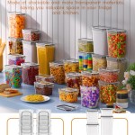airtight food storage containers with lids, 8 pcs kitchen and pantry organization canisters, bpa free, pvc free, food grade plastic leak proof jars for cereal, flour, sugar, extra 8 labels & marker airtight food storage containers with lids, 8 pcs kitchen and pantry organization canisters, bpa free, pvc free, food grade plastic leak proof jars for cereal, flour, sugar, extra 8 labels & marker