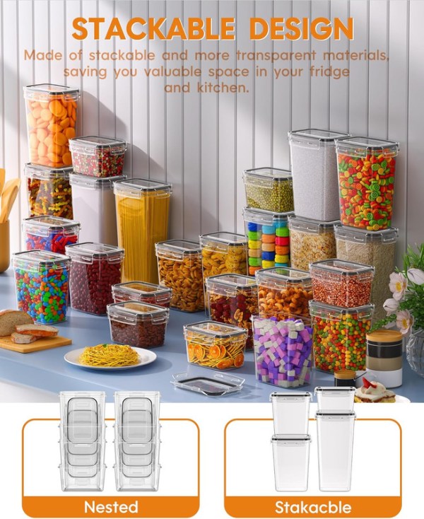 airtight food storage containers with lids, 8 pcs kitchen and pantry organization canisters, bpa free, pvc free, food grade plastic leak proof jars for cereal, flour, sugar, extra 8 labels & marker airtight food storage containers with lids, 8 pcs kitchen and pantry organization canisters, bpa free, pvc free, food grade plastic leak proof jars for cereal, flour, sugar, extra 8 labels & marker