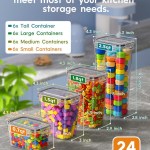 airtight food storage containers with lids, 8 pcs kitchen and pantry organization canisters, bpa free, pvc free, food grade plastic leak proof jars for cereal, flour, sugar, extra 8 labels & marker airtight food storage containers with lids, 8 pcs kitchen and pantry organization canisters, bpa free, pvc free, food grade plastic leak proof jars for cereal, flour, sugar, extra 8 labels & marker