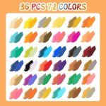 12 pack dual tip acrylic paint markers, 24 colors double brush tips, dual color acrylic paint pens suitable for use on various surfaces by adults: stone, wood, rock, canvas, plastic, glass, ceramic, and more. 12 pack dual tip acrylic paint markers, 24 colors double brush tips, dual color acrylic paint pens suitable for use on various surfaces by adults: stone, wood, rock, canvas, plastic, glass, ceramic, and more.
