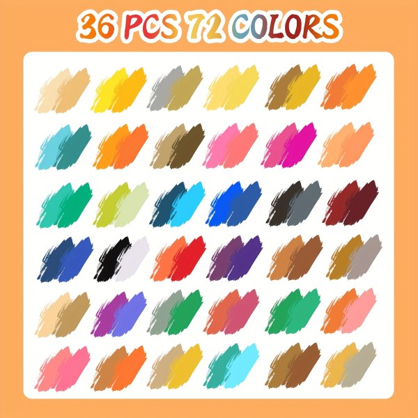 12 pack dual tip acrylic paint markers, 24 colors double brush tips, dual color acrylic paint pens suitable for use on various surfaces by adults: stone, wood, rock, canvas, plastic, glass, ceramic, and more.