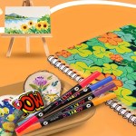 36 pack dual tip acrylic paint markers, 72 colors double brush tips, dual color acrylic paint pens suitable for use on various surfaces by adults: stone, wood, rock, canvas, plastic, glass, ceramic, and more.