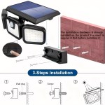 74 led solar motion sensor light, 3 brightness modes outdoor wall light, suitable for front door, yard, garage, patio