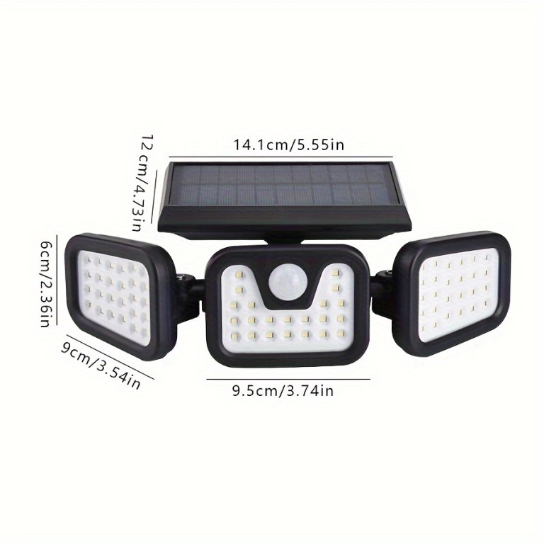 74 led solar motion sensor light, 3 brightness modes outdoor wall light, suitable for front door, yard, garage, patio