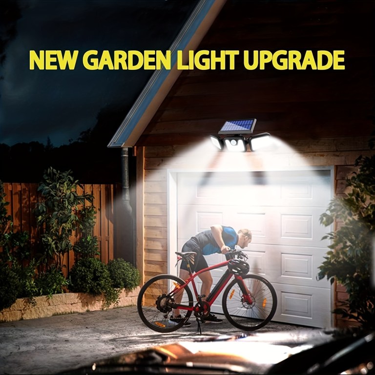 74 led solar motion sensor light, 3 brightness modes outdoor wall light, suitable for front door, yard, garage, patio