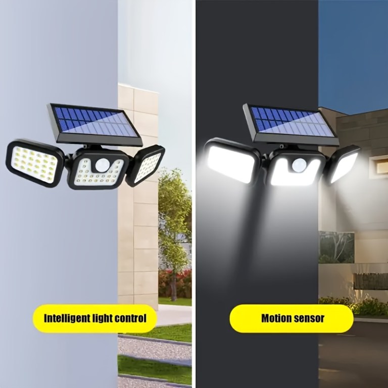 74 led solar motion sensor light, 3 brightness modes outdoor wall light, suitable for front door, yard, garage, patio