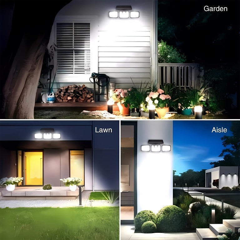 74 led solar motion sensor light, 3 brightness modes outdoor wall light, suitable for front door, yard, garage, patio