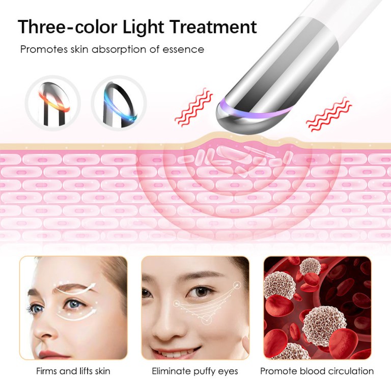 blue light eye beauty device｜four core functions in one device: blue light disinfection and sterilization, high frequency vibration massage, reduction of oil secretion, lightening of eye bags and dark circles