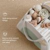portable cotton rope diaper caddy – large baby storage basket with removable dividers and handles for nursery, car, travel – stylish organizing bin for newborn essentials (mint rainbow) portable cotton rope diaper caddy – large baby storage basket with removable dividers and handles for nursery, car, travel – stylish organizing bin for newborn essentials (mint rainbow)