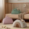 portable cotton rope diaper caddy – large baby storage basket with removable dividers and handles for nursery, car, travel – stylish organizing bin for newborn essentials (earthy rainbow)