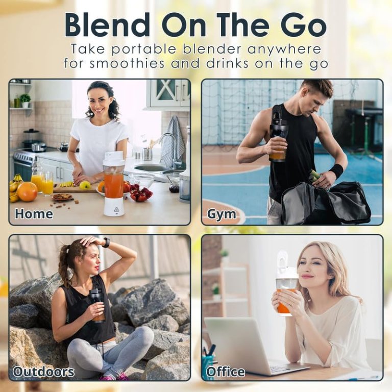 portable blender with 360w motor – wireless 24oz juicer, usb c rechargeable, self cleaning, 6 blade, bpa free (black) | other colors available in store