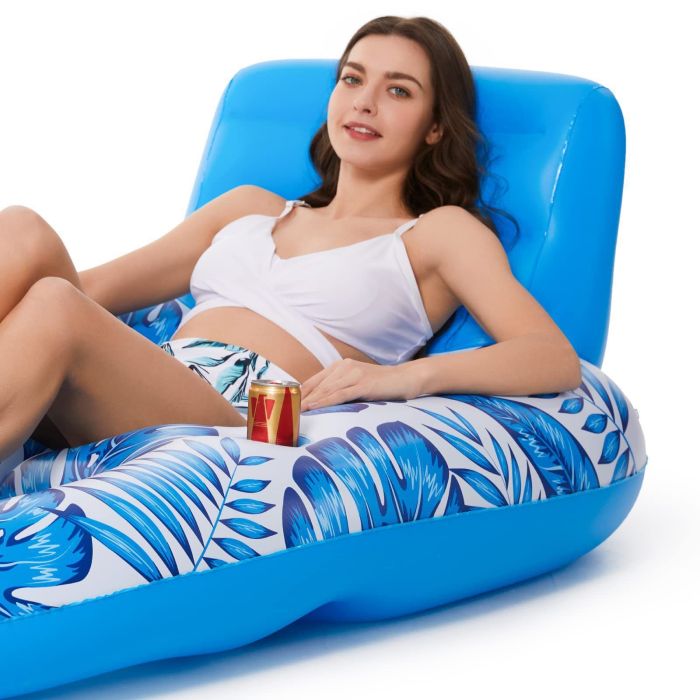 inflatable pool lounger float with backrest & cup holders – u shaped floating chair for pool, lake, beach (blue) inflatable pool lounger float with backrest & cup holders – u shaped floating chair for pool, lake, beach (blue)