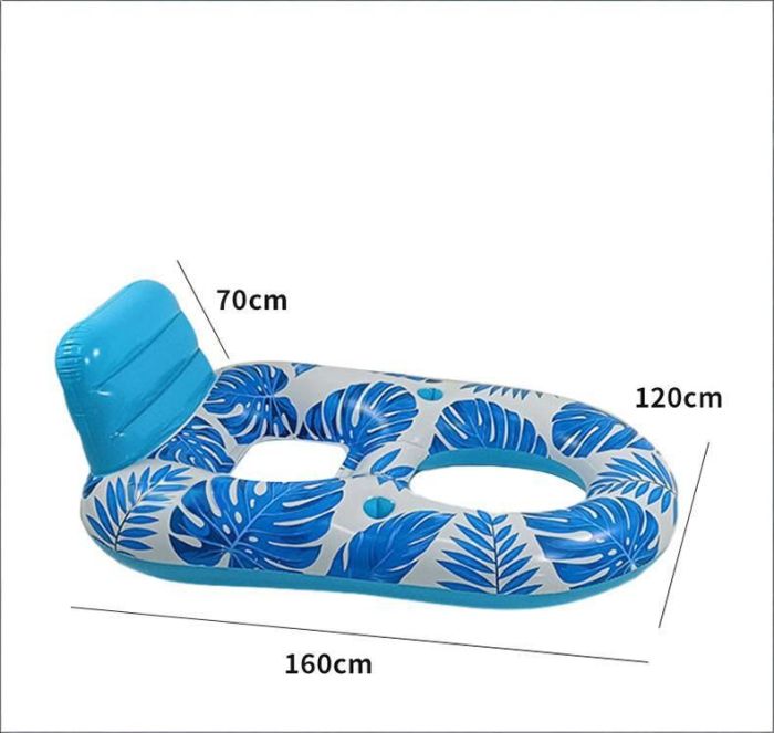 inflatable pool lounger float with backrest & cup holders – u shaped floating chair for pool, lake, beach (blue) inflatable pool lounger float with backrest & cup holders – u shaped floating chair for pool, lake, beach (blue)