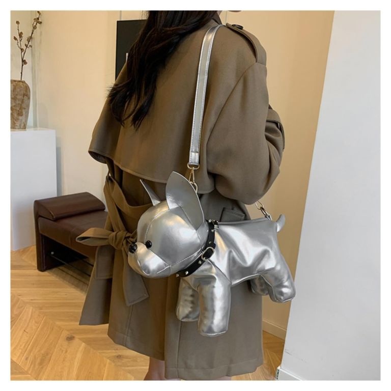 french bulldog shaped bag – cute animal crossbody shoulder bag with adjustable strap, pu leather dog backpack for women, fashion statement accessory (silver) french bulldog shaped bag – cute animal crossbody shoulder bag with adjustable strap, pu leather dog backpack for women, fashion statement accessory (silver)