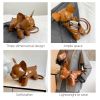 french bulldog shaped bag – cute animal crossbody shoulder bag with adjustable strap, pu leather dog backpack for women, fashion statement accessory (brown)