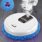 smart mopping robot with spray & humidifier – automatic floor cleaner for hard floors, dry and wet cleaning, pet hair removal, compact design (white)