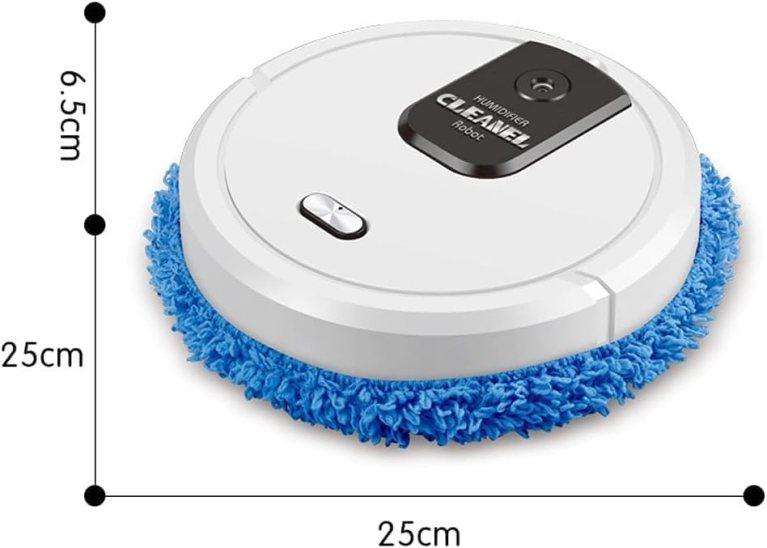 smart mopping robot with spray & humidifier – automatic floor cleaner for hard floors, dry and wet cleaning, pet hair removal, compact design (white)