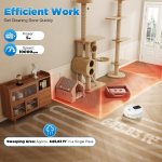 smart mopping robot with spray & humidifier – automatic floor cleaner for hard floors, dry and wet cleaning, pet hair removal, compact design (white)