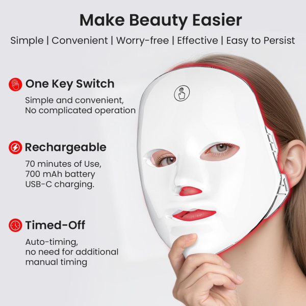 7 color facial light mask for home skincare – rechargeable led beauty device with 270 leds, one touch control & auto timer (white with gold trim) | other colors available in store 7 color facial light mask for home skincare – rechargeable led beauty device with 270 leds, one touch control & auto timer (white with gold trim) | other colors available in store