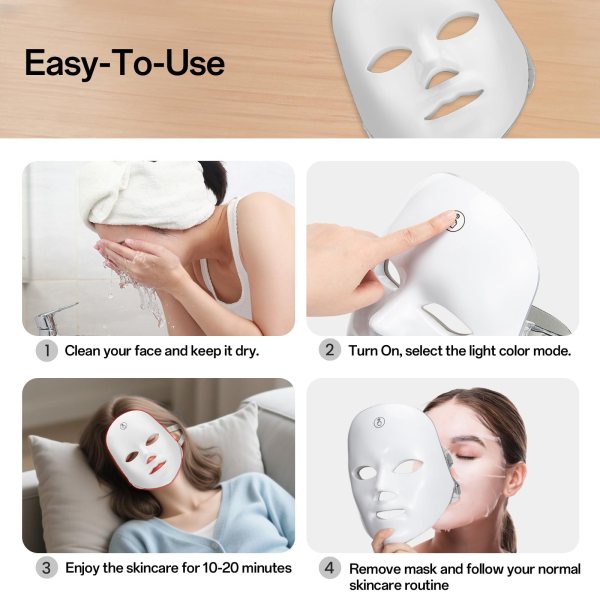 7 color facial light mask for home skincare – rechargeable led beauty device with 270 leds, one touch control & auto timer (white with gold trim) | other colors available in store 7 color facial light mask for home skincare – rechargeable led beauty device with 270 leds, one touch control & auto timer (white with gold trim) | other colors available in store