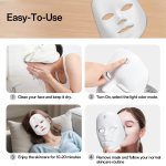 7 color facial light mask for home skincare – rechargeable led beauty device with 270 leds, one touch control & auto timer (black with gold trim) | other colors available in store