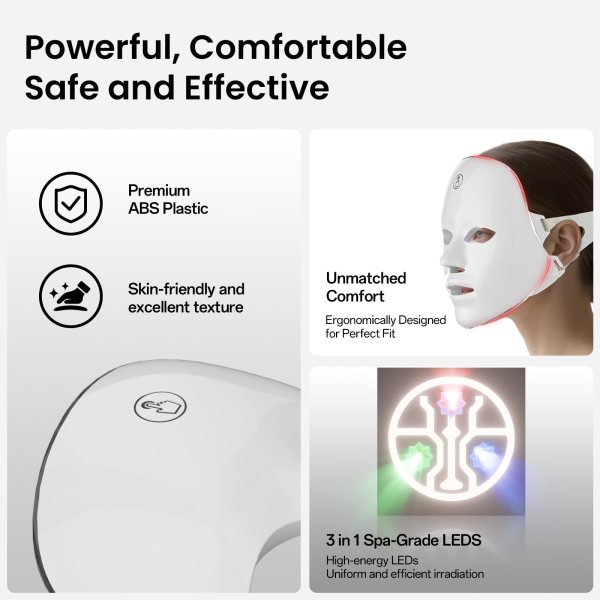 7 color facial light mask for home skincare – rechargeable led beauty device with 270 leds, one touch control & auto timer (black with rose gold trim) | other colors available in store 7 color facial light mask for home skincare – rechargeable led beauty device with 270 leds, one touch control & auto timer (black with rose gold trim) | other colors available in store