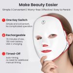 7 color facial light mask for home skincare – rechargeable led beauty device with 270 leds, one touch control & auto timer (black with rose gold trim) | other colors available in store 7 color facial light mask for home skincare – rechargeable led beauty device with 270 leds, one touch control & auto timer (black with rose gold trim) | other colors available in store