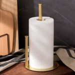 stainless steel double pole paper towel holder gold