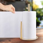 stainless steel double pole paper towel holder gold