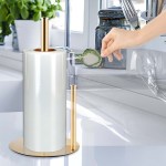 stainless steel double pole paper towel holder gold