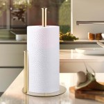 stainless steel double pole paper towel holder gold