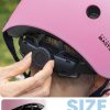 outdoor master youth & kids bike helmet adjustable multi sports skateboard helmet with removable liners for balance bike, toddler scooter, one wheel hoverboard blue pink gradient small