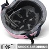 outdoor master youth & kids bike helmet adjustable multi sports skateboard helmet with removable liners for balance bike, toddler scooter, one wheel hoverboard blue pink gradient small
