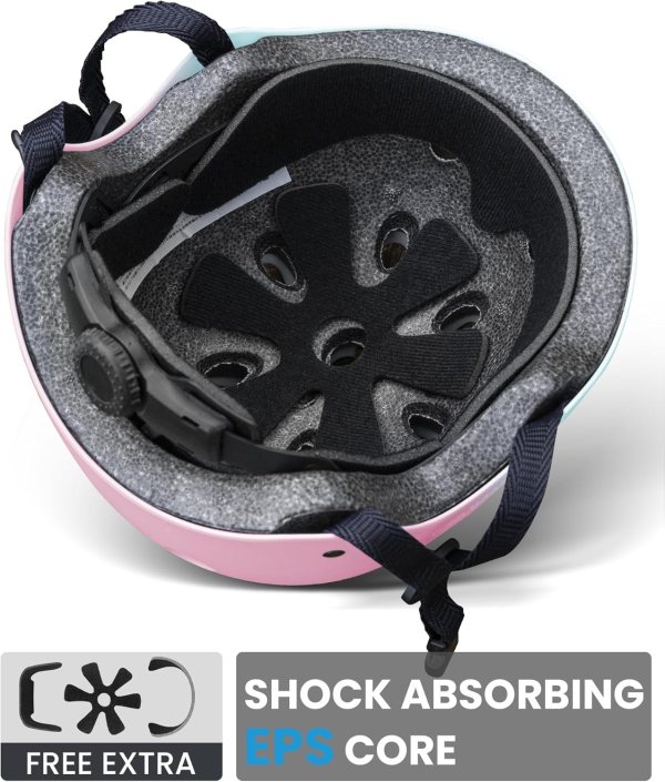 outdoor master youth & kids bike helmet adjustable multi sports skateboard helmet with removable liners for balance bike, toddler scooter, one wheel hoverboard blue pink gradient small outdoor master youth & kids bike helmet adjustable multi sports skateboard helmet with removable liners for balance bike, toddler scooter, one wheel hoverboard blue pink gradient small