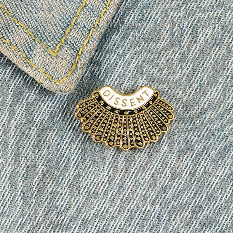 enamel pins rbg dissent collar pin & female justice brooch enamel pins rbg dissent collar pin & female justice brooch