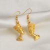 egyptian queen ear hoop earrings ethnic women nefertiti larger earrings vintage pattern unique country flag hip hop piercing drop for ladies, gold