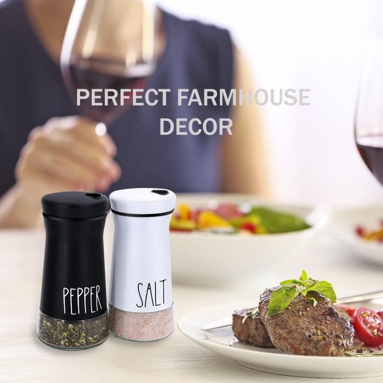 2 piece stainless steel with adjustable spout farmhouse style salt and pepper shaker 2 piece stainless steel with adjustable spout farmhouse style salt and pepper shaker