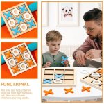 2 sets mini xo chess board game family kids puzzle game educational toys wooden board game table toys for children kids day birthday party