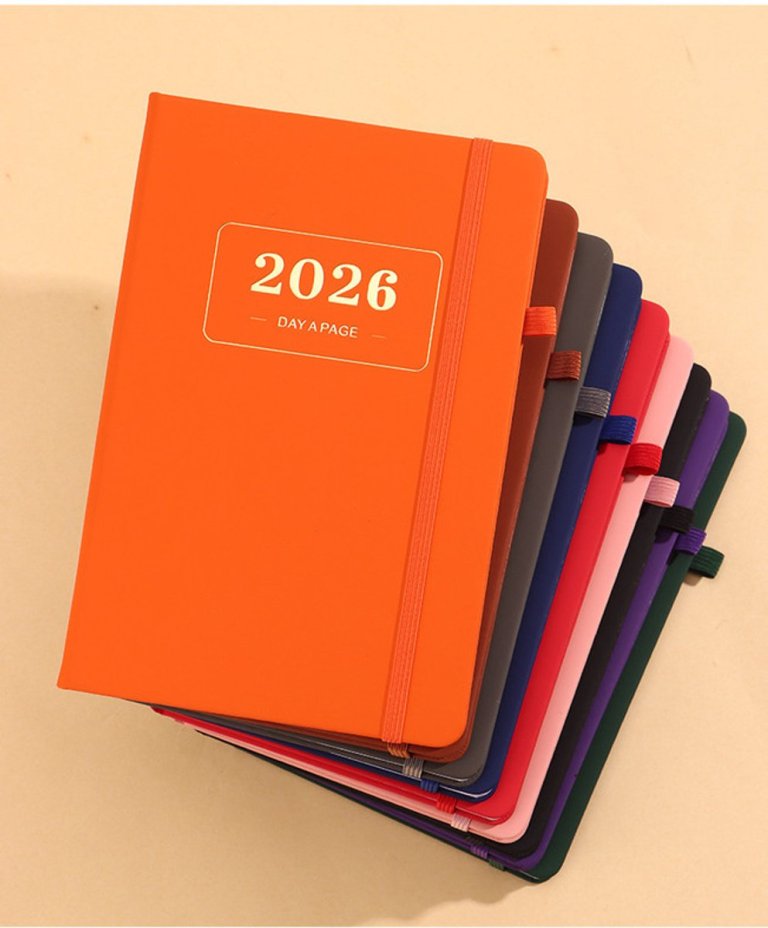 2026 daily planner – 2026 adult agenda – 1 day on 1 page – 365 day planner & notebook – 14.0*20.8cm – brown