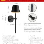 wireless wall lamps 2 pack, led lamps with rechargeable battery, stepless dimmable with remote control