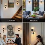 wireless wall lamps 2 pack, led lamps with rechargeable battery, stepless dimmable with remote control