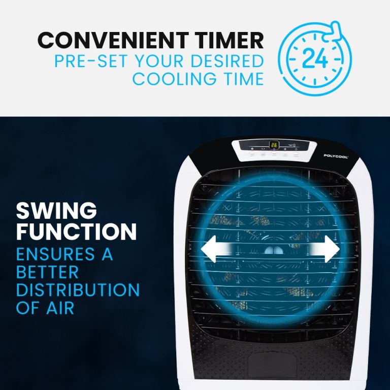 polycool 450w 80l evaporative air cooler, commercial grade, remote control, fan polycool 450w 80l evaporative air cooler, commercial grade, remote control, fan