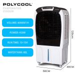 polycool 450w 80l evaporative air cooler, commercial grade, remote control, fan polycool 450w 80l evaporative air cooler, commercial grade, remote control, fan