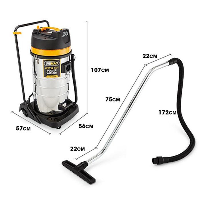 unimac 100l 2400w wet and dry vacuum cleaner, heavy duty dual copper motors, accessory set, for workshop car carpet unimac 100l 2400w wet and dry vacuum cleaner, heavy duty dual copper motors, accessory set, for workshop car carpet