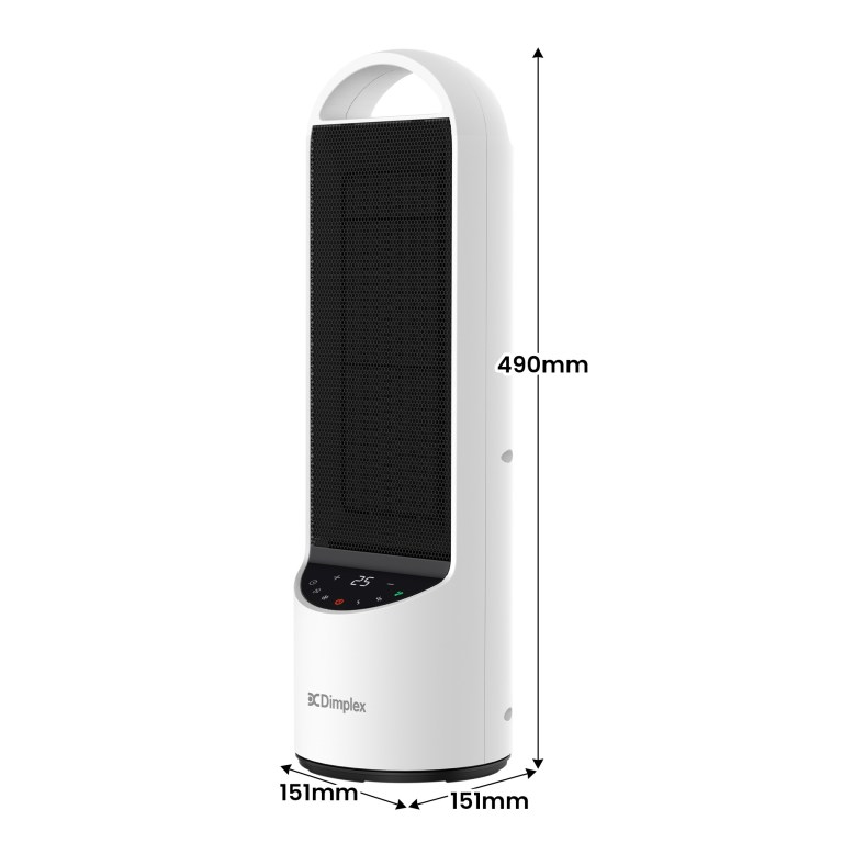 dimplex 2kw personal dc digital ceramic heater in black and white