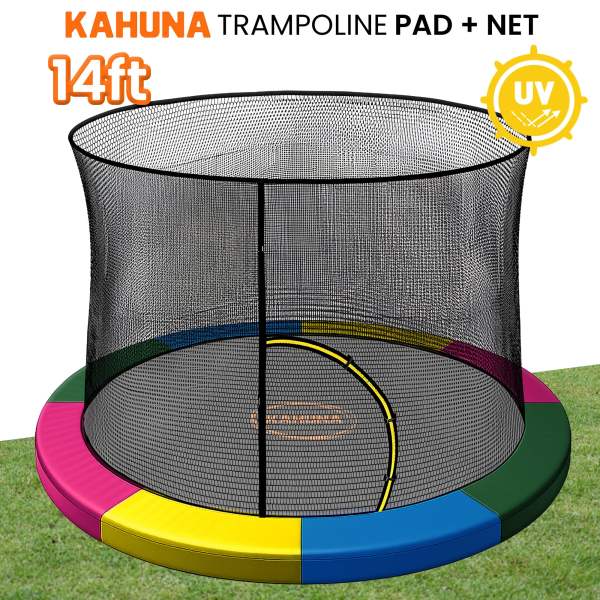 kahuna 14ft trampoline pad and net rainbow kahuna 14ft trampoline pad and net rainbow